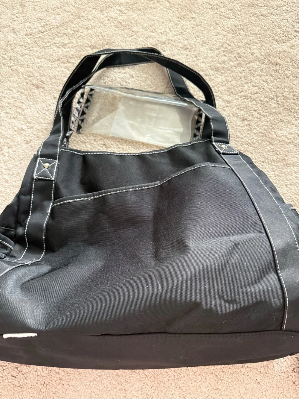 black Baby Boom multi-pocket tote diaper bag